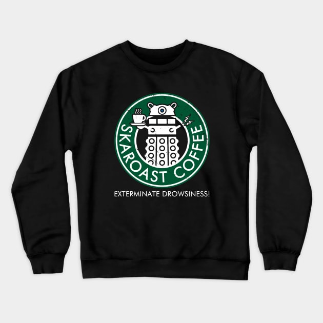 Scifi Alien Villain Coffee Logo Gift For Coffee Lovers Crewneck Sweatshirt by BoggsNicolas